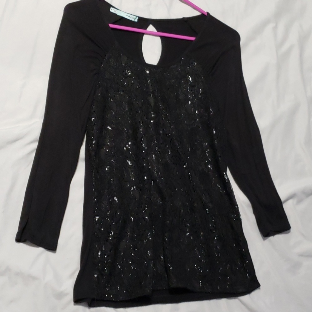 Black detailed Maurices blouse